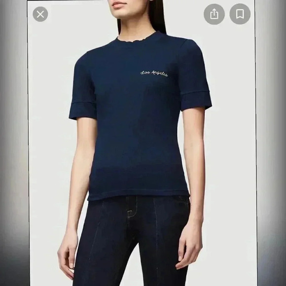 FRAME
Women's Blue Extended Cuff Tee “Los Angeles” - Picture 5 of 6